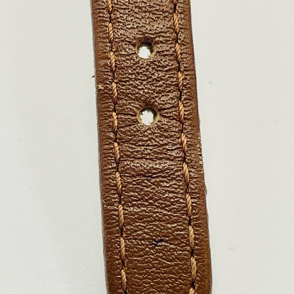 Anne Klein Gold Tone Dial Case Watch with Brown Leather Strap. 9 inches long main image 8